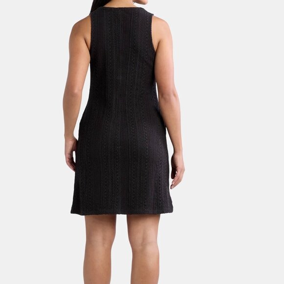 NWT, SZ XL, 100 COTTON Crochet Sleeveless Mini Dress, Black - Picture 2 of 4